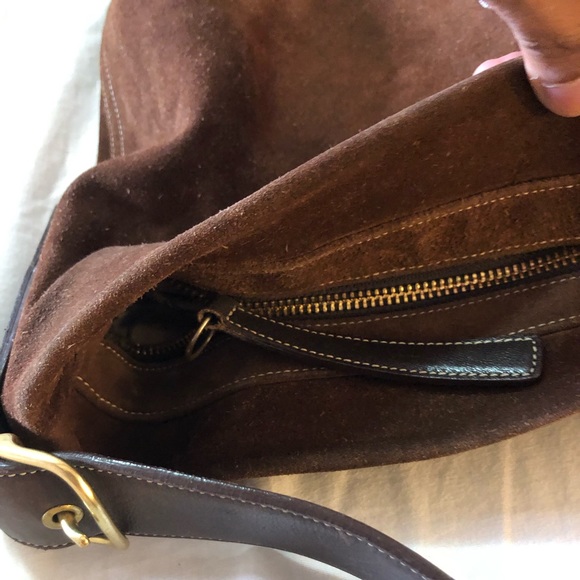 2003 Coach Brown Suede and Leather Shoulder Bag - Picture 2 of 7
